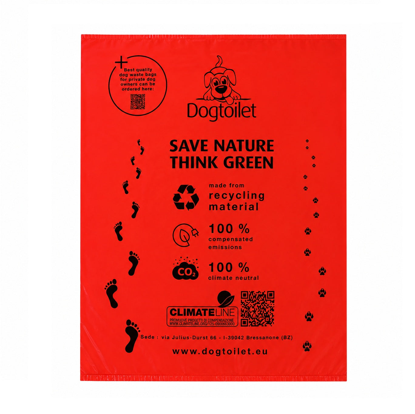 Dogtoilet sacchetti igienici per cani CLIMATELINE con compensazione delle emissioni di CO2 a impatto ZERO