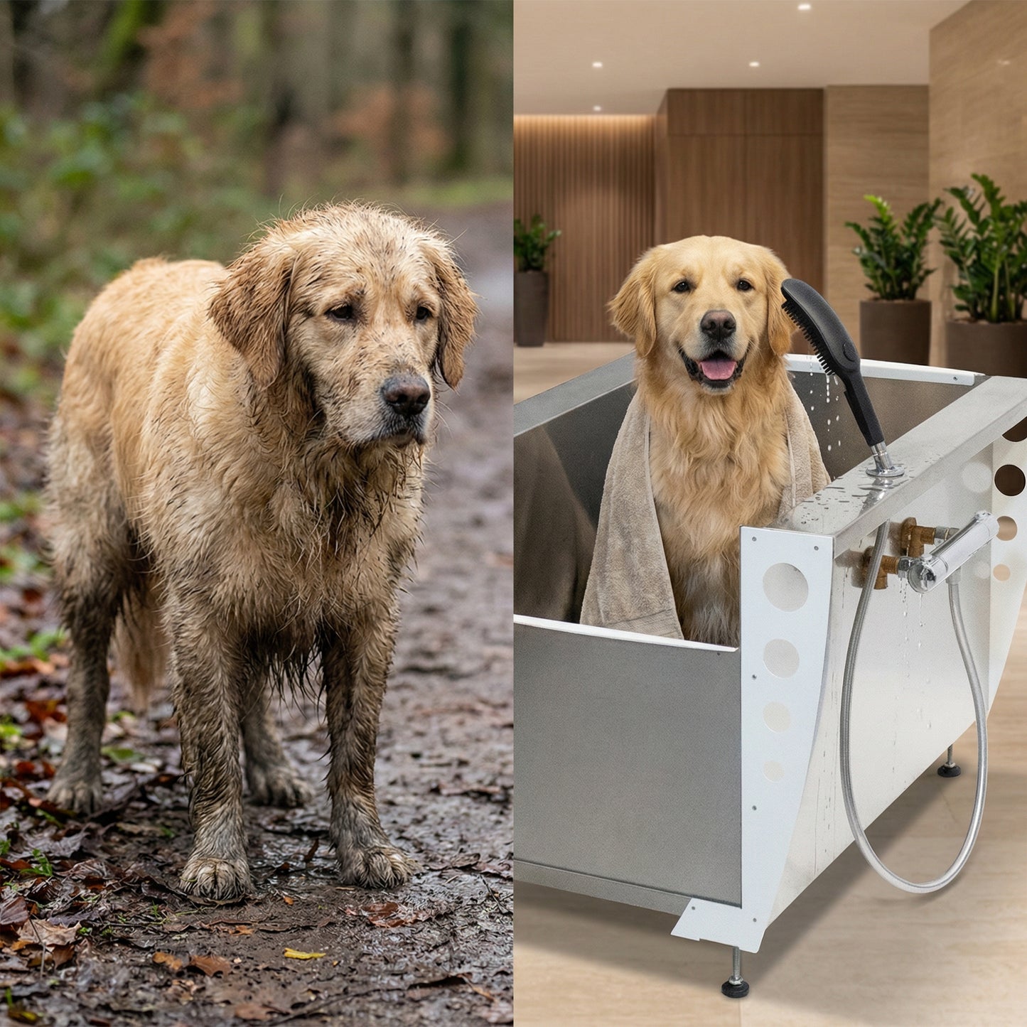 Doccia per cani COMFORT in acciaio Inox