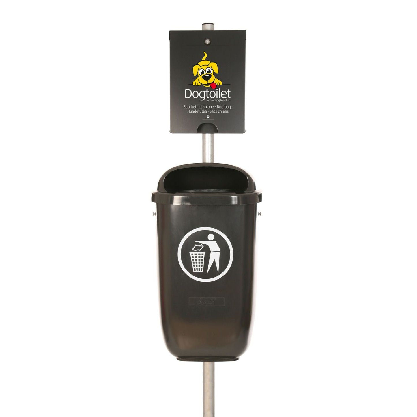 DOGTOILET Pickobello Combi, Dispenser sacchetti per cani con bidoncino (diversi colori(