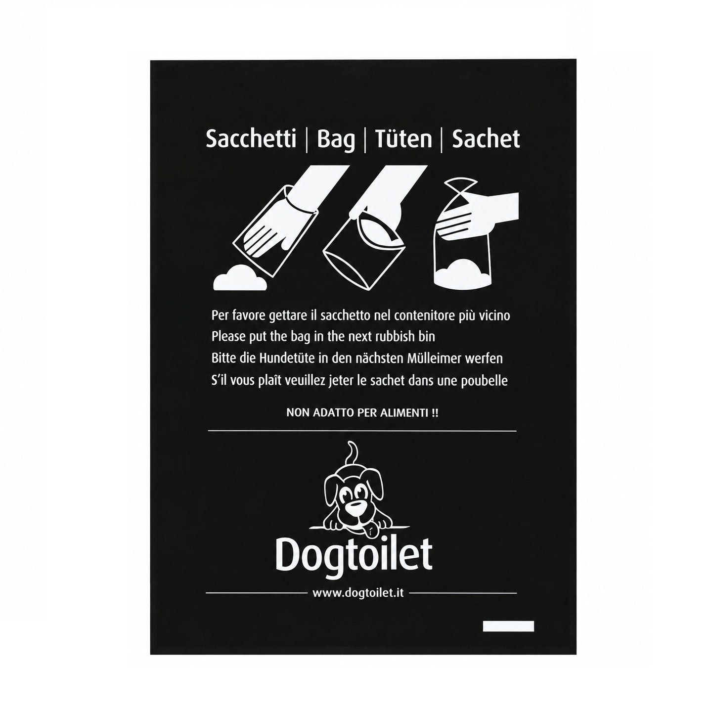 Dogtoilet Sacchetti igienici per cani in HDPE riciclato, 20 x 33 cm, 2.000 pezzi