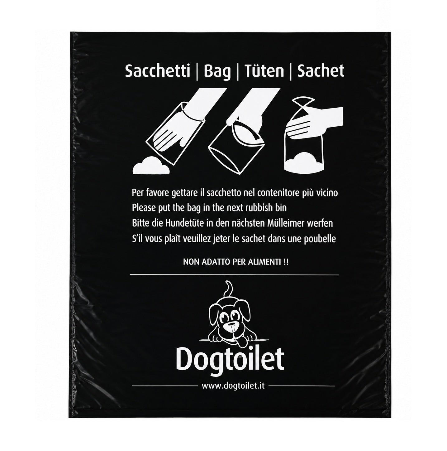 Dogtoilet Sacchetti igienici per cani in HDPE riciclato, 250 x 300 mm, 1.000 pezzi