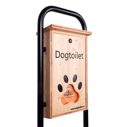 DOGTOILET Holzi, Dispenser sacchetti per cani in legno con bidoncino