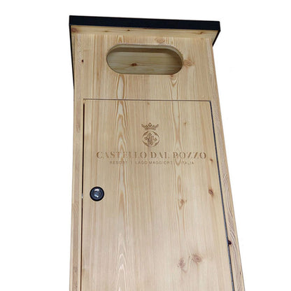 DOGTOILET Holzi, Dispenser sacchetti per cani in legno con bidoncino